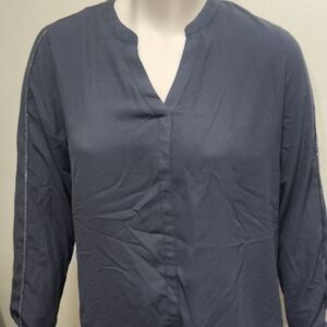 Gray Long Sleeve Boxed Sequin Blouse from Jennifer Lopez